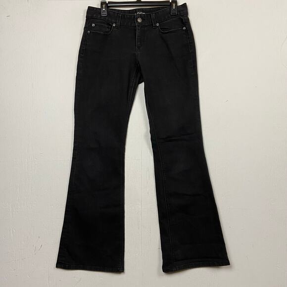 Ann Taylor LOFT Denim - Ann Taylor Loft Black Denim Stretch Curvy Flare Jeans Size 6 Minimalist Staple